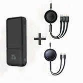 Bundle Set Box: MOVE SPEED S10 Ultra-thin Titanium Magnetic Power Bank 10000mAh PD20W + Baseus Bright Mirror 3-in-1 & One-for-Two Fast Charging Cable